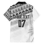 Fiji Rugby Custom Kaiviti Masi Family Matching Short Sleeve Bodycon Dress and Hawaiian Shirt Black - Aussie Hoodie