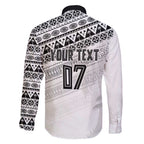 Fiji Rugby Custom Kaiviti Masi Family Matching Short Sleeve Bodycon Dress and Hawaiian Shirt Black - Aussie Hoodie