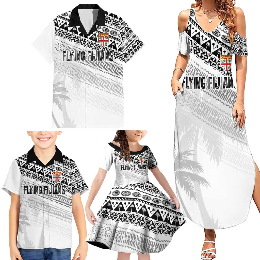 Fiji Rugby Custom Kaiviti Masi Family Matching Summer Maxi Dress and Hawaiian Shirt Black - Aussie Hoodie