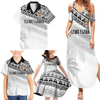 Fiji Rugby Custom Kaiviti Masi Family Matching Summer Maxi Dress and Hawaiian Shirt Black - Aussie Hoodie