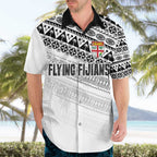 Fiji Rugby Custom Kaiviti Masi Hawaiian Shirt Black - Aussie Hoodie