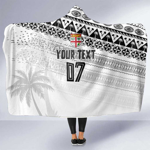 Fiji Rugby Custom Kaiviti Masi Hooded Blanket Black - Aussie Hoodie