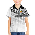 Fiji Rugby Custom Kaiviti Masi Kid Hawaiian Shirt Black - Aussie Hoodie