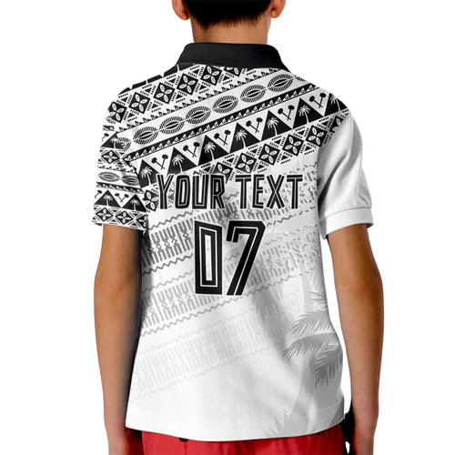 Fiji Rugby Custom Kaiviti Masi Kid Polo Shirt Black - Aussie Hoodie