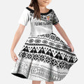 Fiji Rugby Custom Kaiviti Masi Kid Short Sleeve Dress Black - Aussie Hoodie