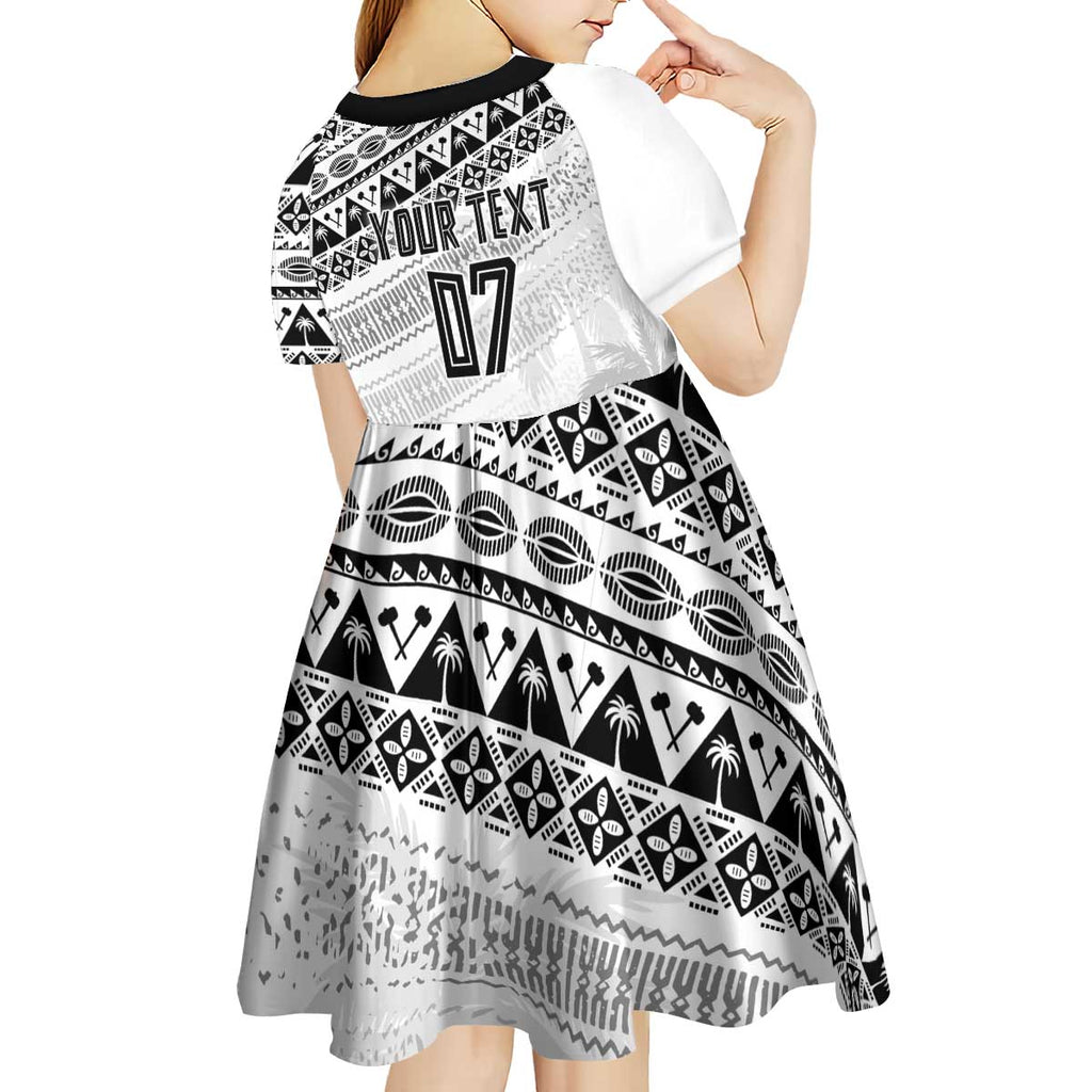 Fiji Rugby Custom Kaiviti Masi Kid Short Sleeve Dress Black - Aussie Hoodie
