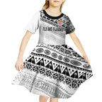 Fiji Rugby Custom Kaiviti Masi Kid Short Sleeve Dress Black - Aussie Hoodie