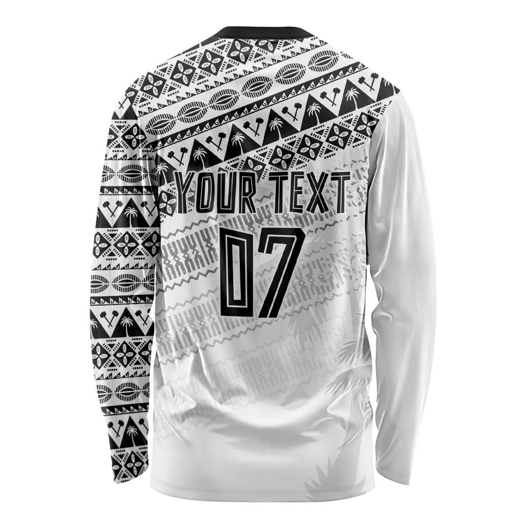 Fiji Rugby Custom Kaiviti Masi Long Sleeve Shirt Black - Aussie Hoodie