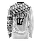 Fiji Rugby Custom Kaiviti Masi Long Sleeve Shirt Black - Aussie Hoodie