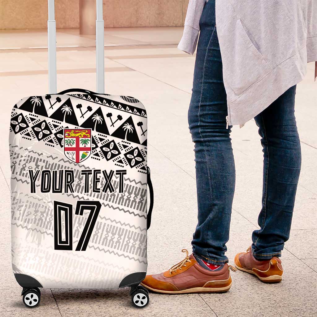 Fiji Rugby Custom Kaiviti Masi Luggage Cover Black - Aussie Hoodie