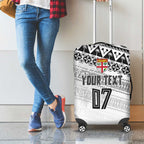 Fiji Rugby Custom Kaiviti Masi Luggage Cover Black - Aussie Hoodie
