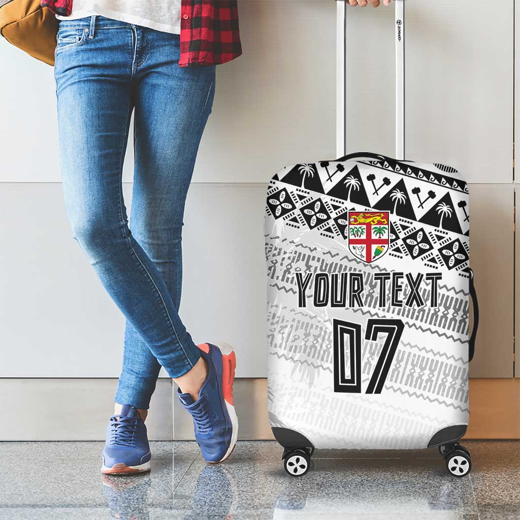 Fiji Rugby Custom Kaiviti Masi Luggage Cover Black - Aussie Hoodie