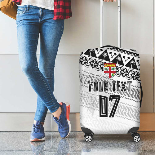 Fiji Rugby Custom Kaiviti Masi Luggage Cover Black - Aussie Hoodie
