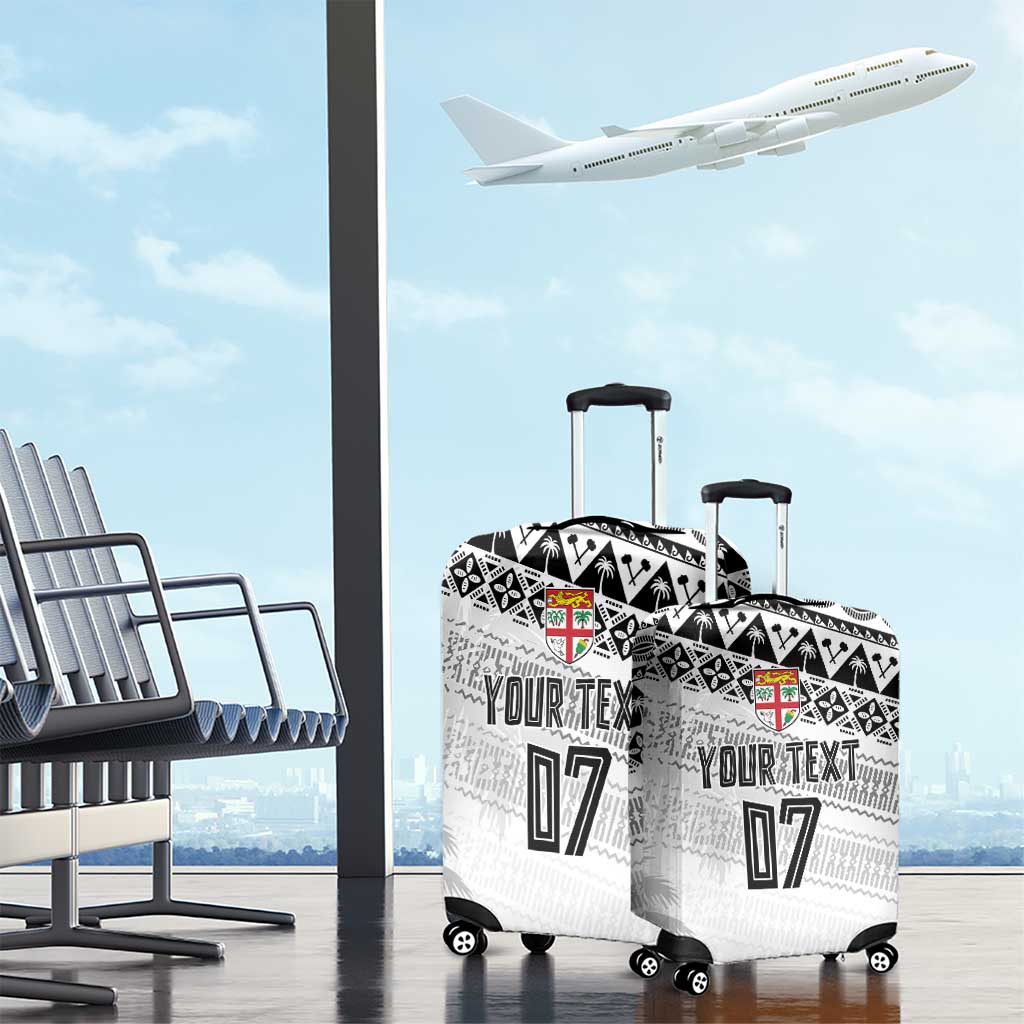 Fiji Rugby Custom Kaiviti Masi Luggage Cover Black - Aussie Hoodie