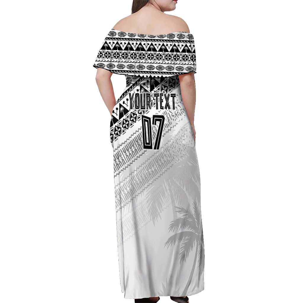 Fiji Rugby Custom Kaiviti Masi Off Shoulder Maxi Dress Black - Aussie Hoodie