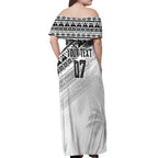 Fiji Rugby Custom Kaiviti Masi Off Shoulder Maxi Dress Black - Aussie Hoodie