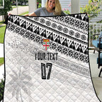 Fiji Rugby Custom Kaiviti Masi Quilt Black - Aussie Hoodie