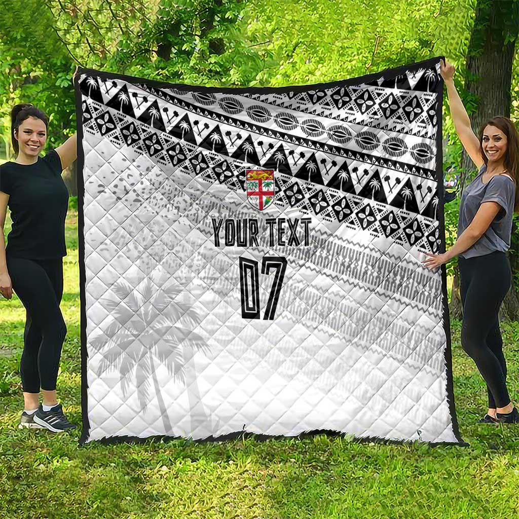 Fiji Rugby Custom Kaiviti Masi Quilt Black - Aussie Hoodie
