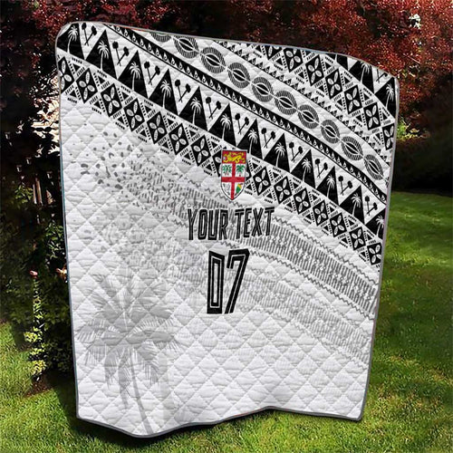 Fiji Rugby Custom Kaiviti Masi Quilt Black - Aussie Hoodie