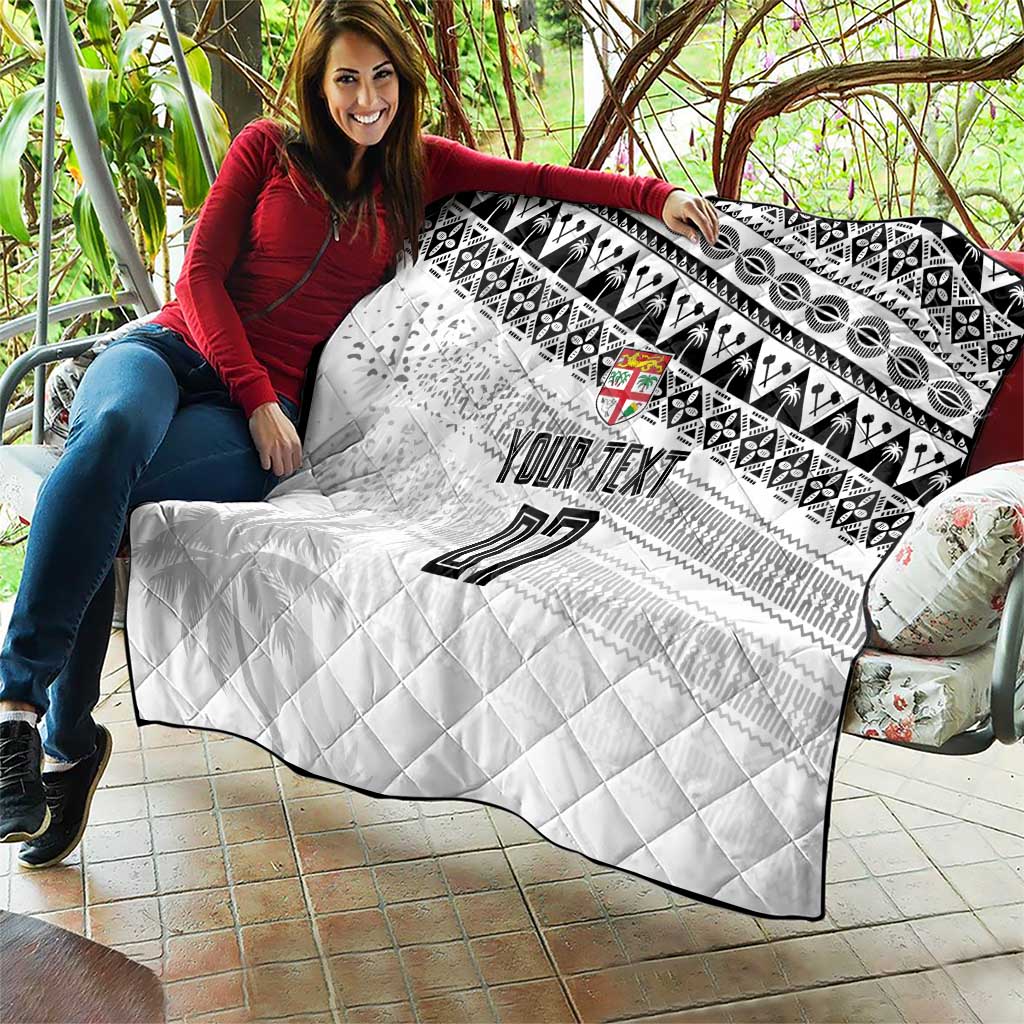 Fiji Rugby Custom Kaiviti Masi Quilt Black - Aussie Hoodie