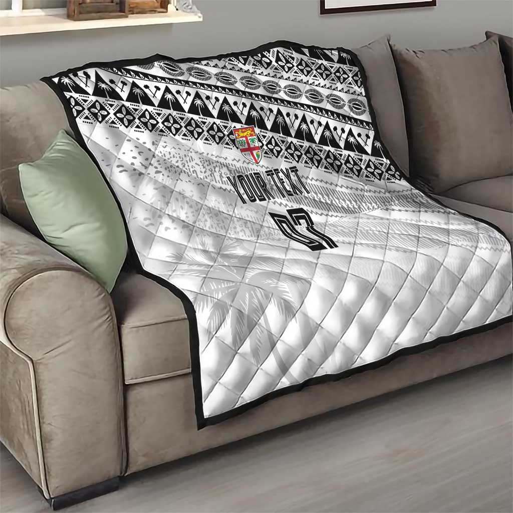 Fiji Rugby Custom Kaiviti Masi Quilt Black - Aussie Hoodie