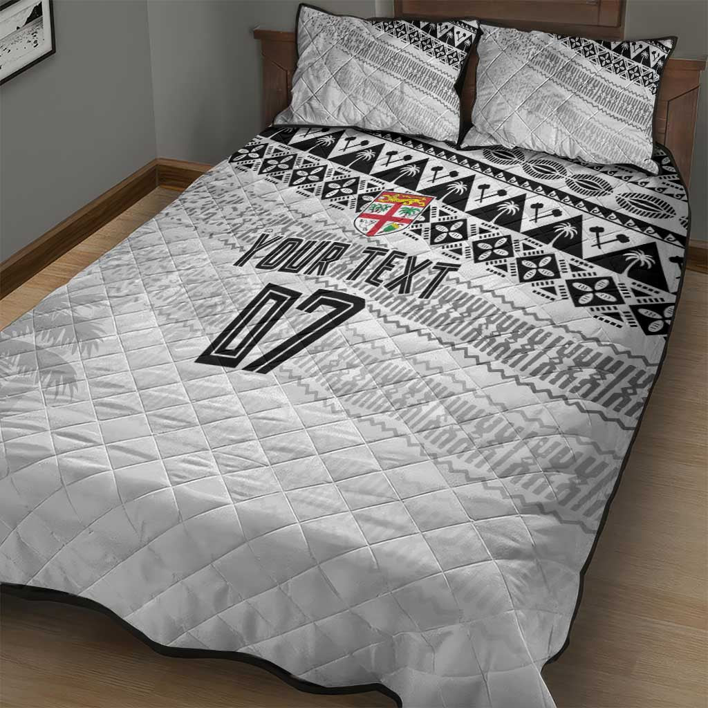 Fiji Rugby Custom Kaiviti Masi Quilt Bed Set Black - Aussie Hoodie