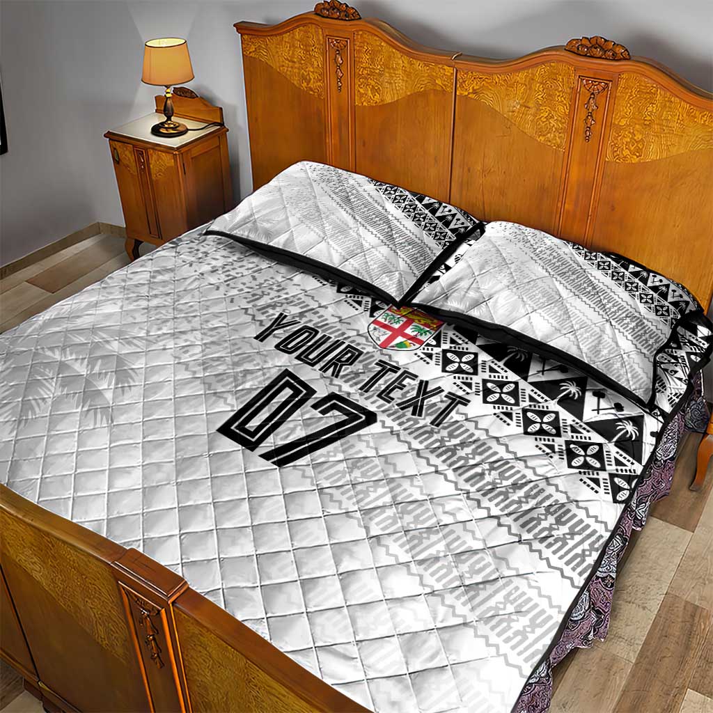 Fiji Rugby Custom Kaiviti Masi Quilt Bed Set Black - Aussie Hoodie