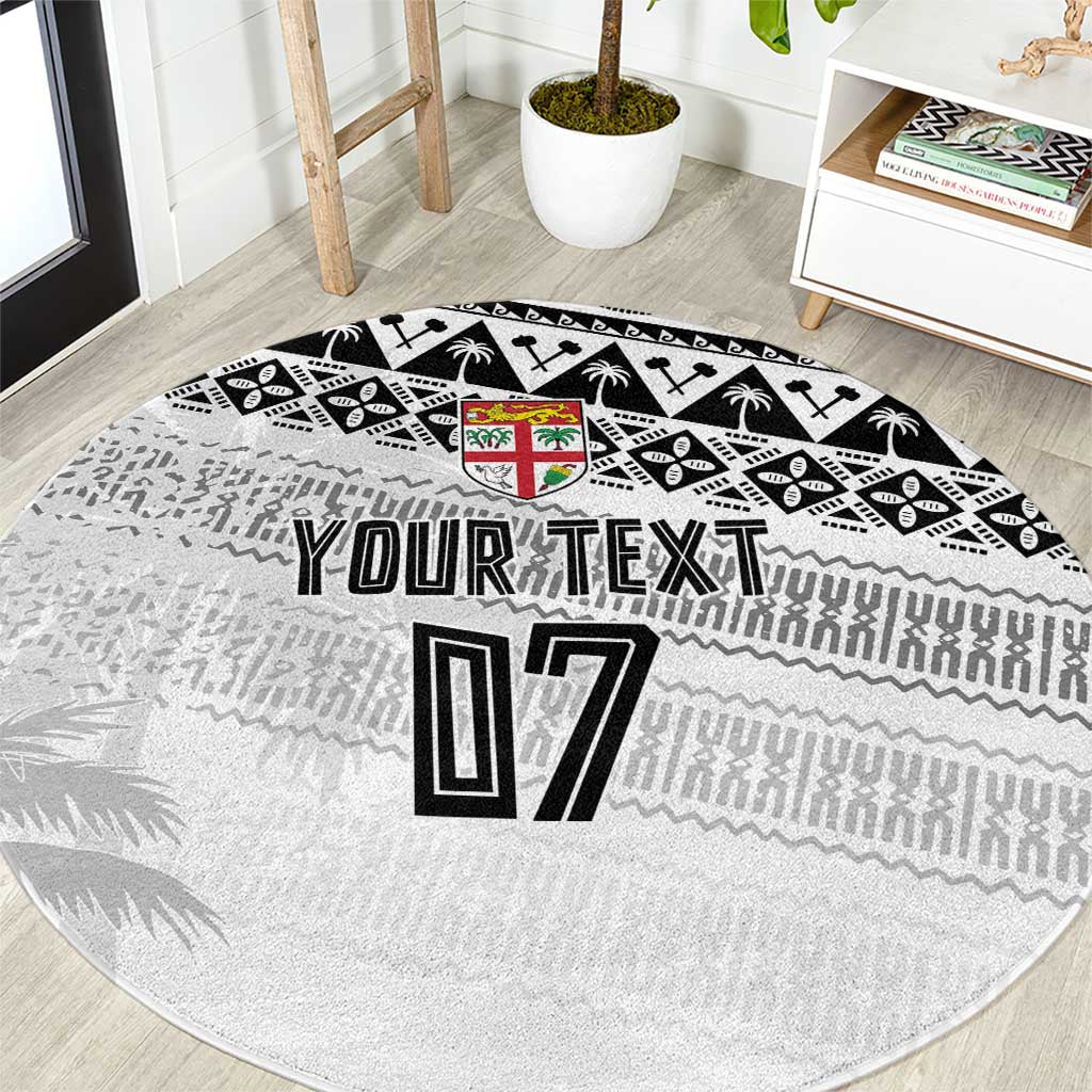Fiji Rugby Custom Kaiviti Masi Round Carpet Black - Aussie Hoodie