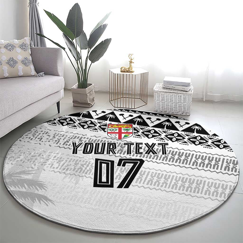 Fiji Rugby Custom Kaiviti Masi Round Carpet Black - Aussie Hoodie