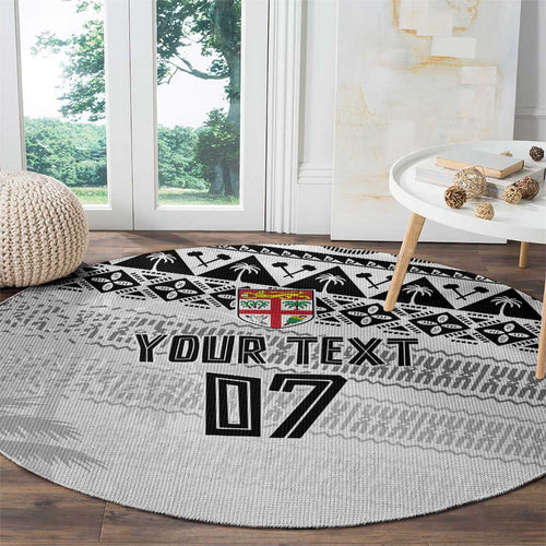 Fiji Rugby Custom Kaiviti Masi Round Carpet Black - Aussie Hoodie