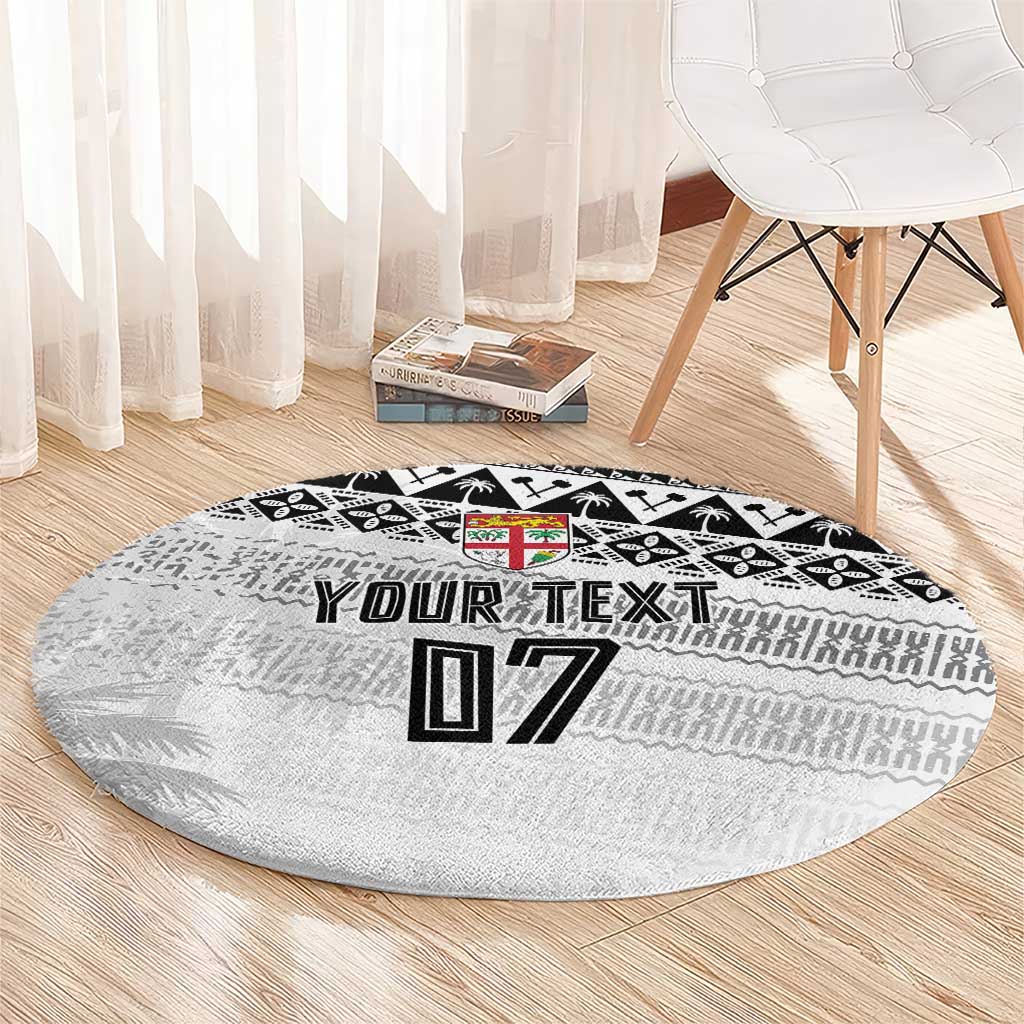 Fiji Rugby Custom Kaiviti Masi Round Carpet Black - Aussie Hoodie