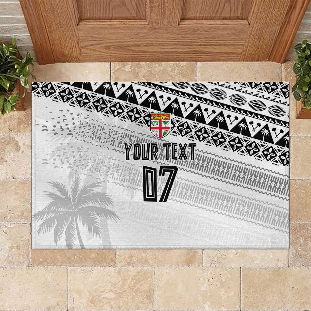 Fiji Rugby Custom Kaiviti Masi Rubber Doormat Black - Aussie Hoodie