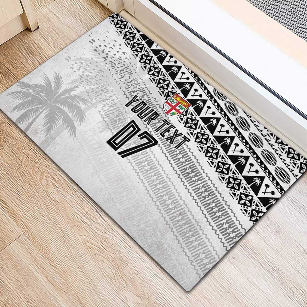 Fiji Rugby Custom Kaiviti Masi Rubber Doormat Black - Aussie Hoodie