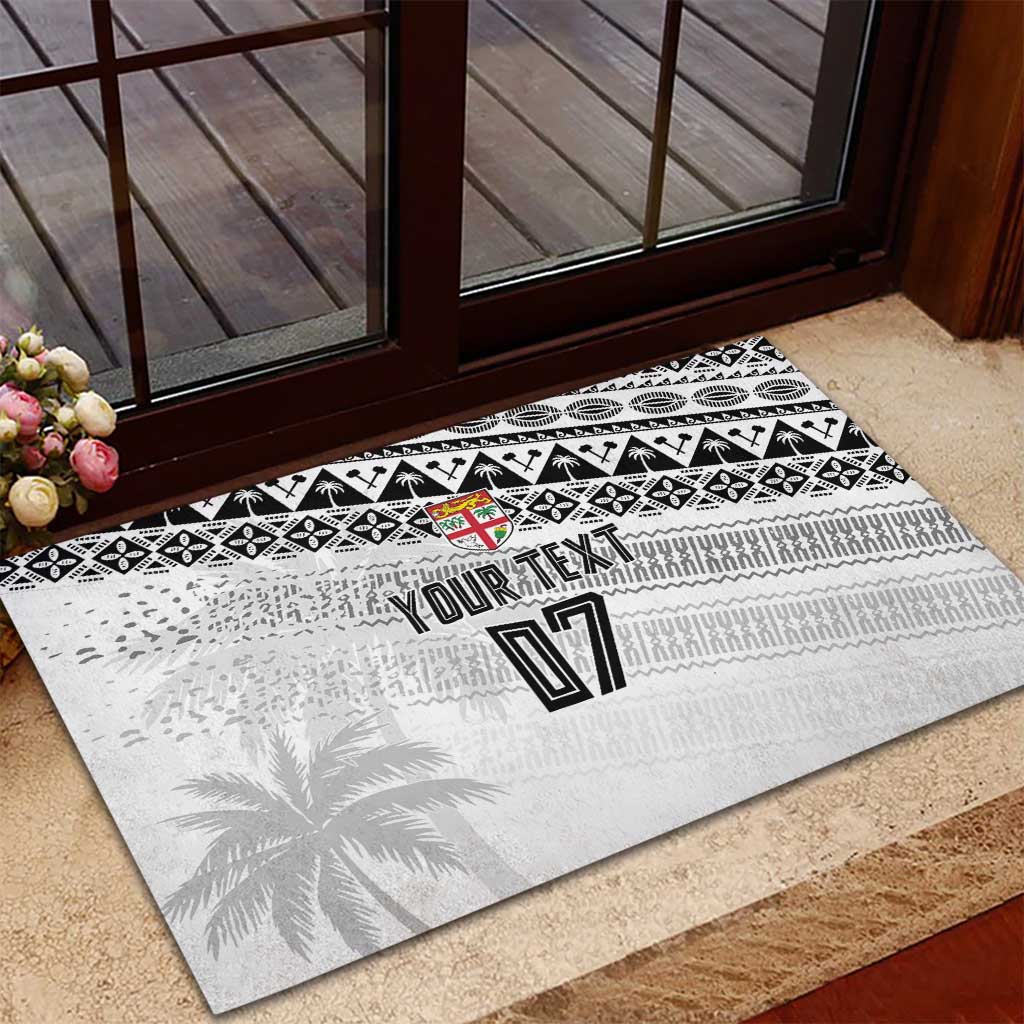 Fiji Rugby Custom Kaiviti Masi Rubber Doormat Black - Aussie Hoodie