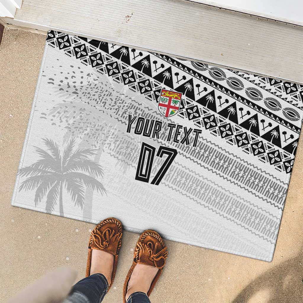 Fiji Rugby Custom Kaiviti Masi Rubber Doormat Black - Aussie Hoodie