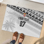 Fiji Rugby Custom Kaiviti Masi Rubber Doormat Black - Aussie Hoodie
