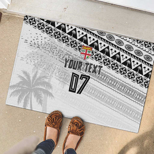 Fiji Rugby Custom Kaiviti Masi Rubber Doormat Black - Aussie Hoodie