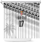 Fiji Rugby Custom Kaiviti Masi Shower Curtain Black - Aussie Hoodie
