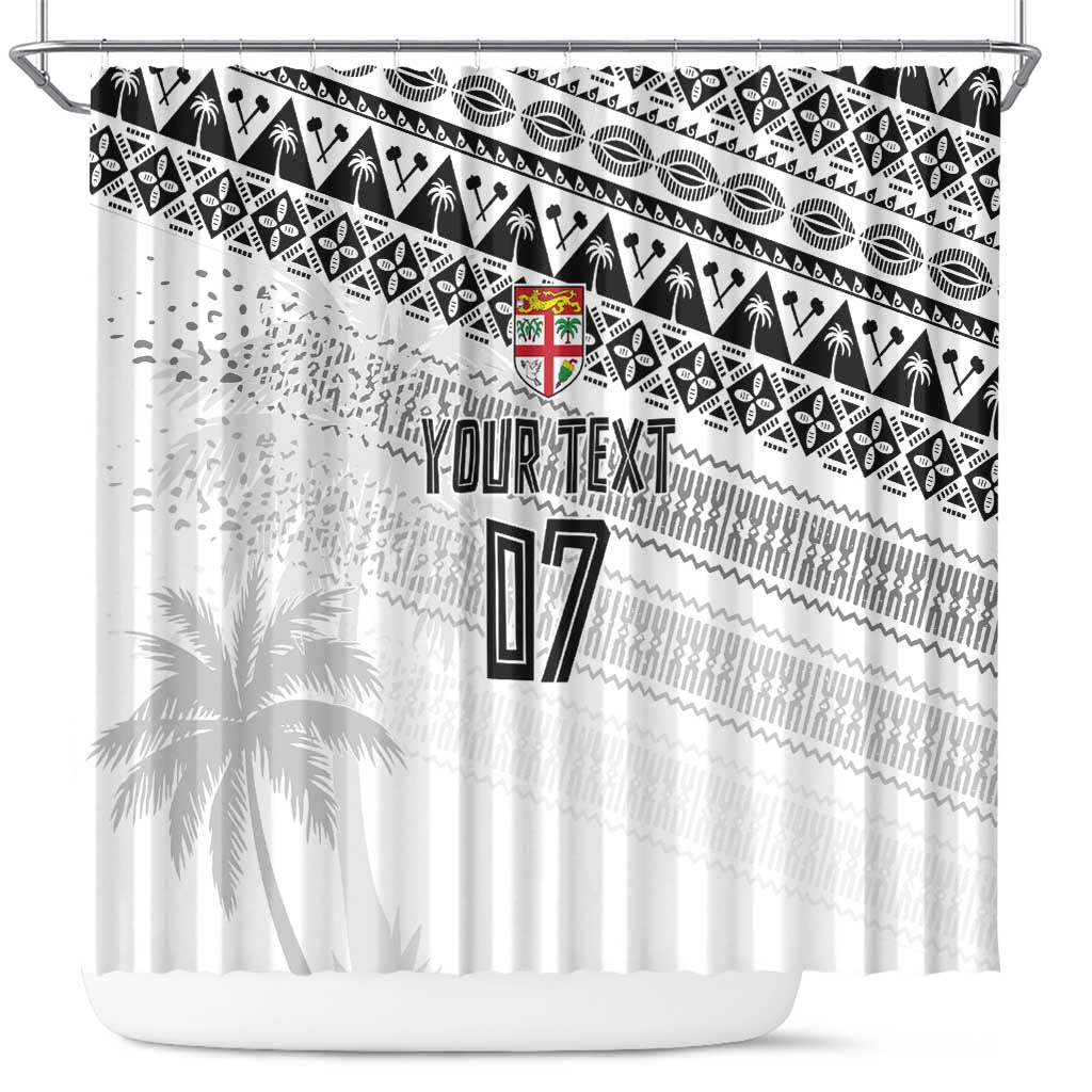 Fiji Rugby Custom Kaiviti Masi Shower Curtain Black - Aussie Hoodie