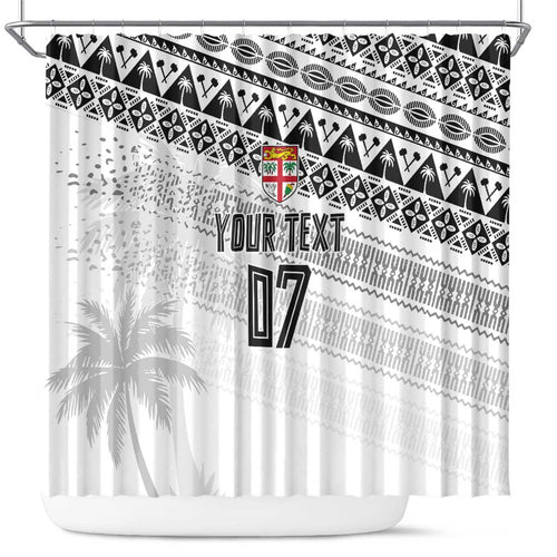 Fiji Rugby Custom Kaiviti Masi Shower Curtain Black - Aussie Hoodie