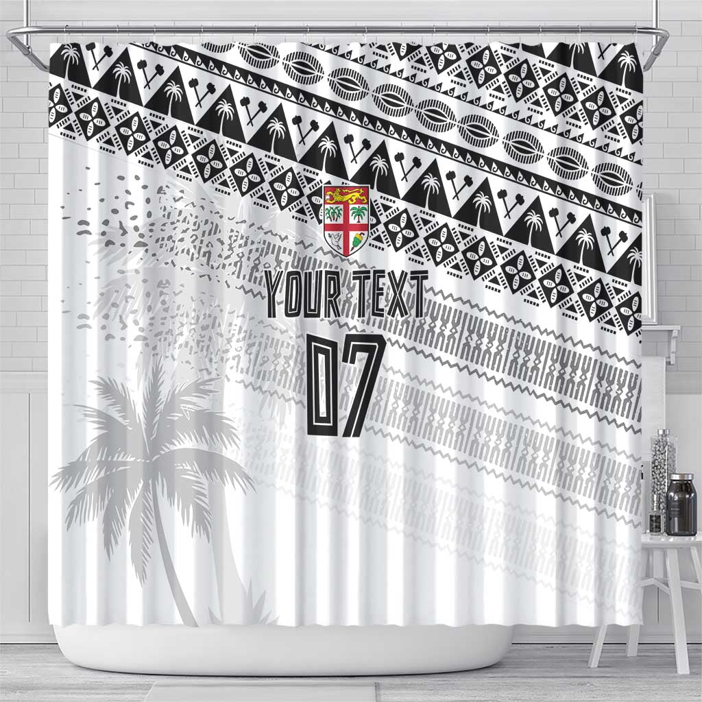 Fiji Rugby Custom Kaiviti Masi Shower Curtain Black - Aussie Hoodie