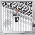 Fiji Rugby Custom Kaiviti Masi Shower Curtain Black - Aussie Hoodie