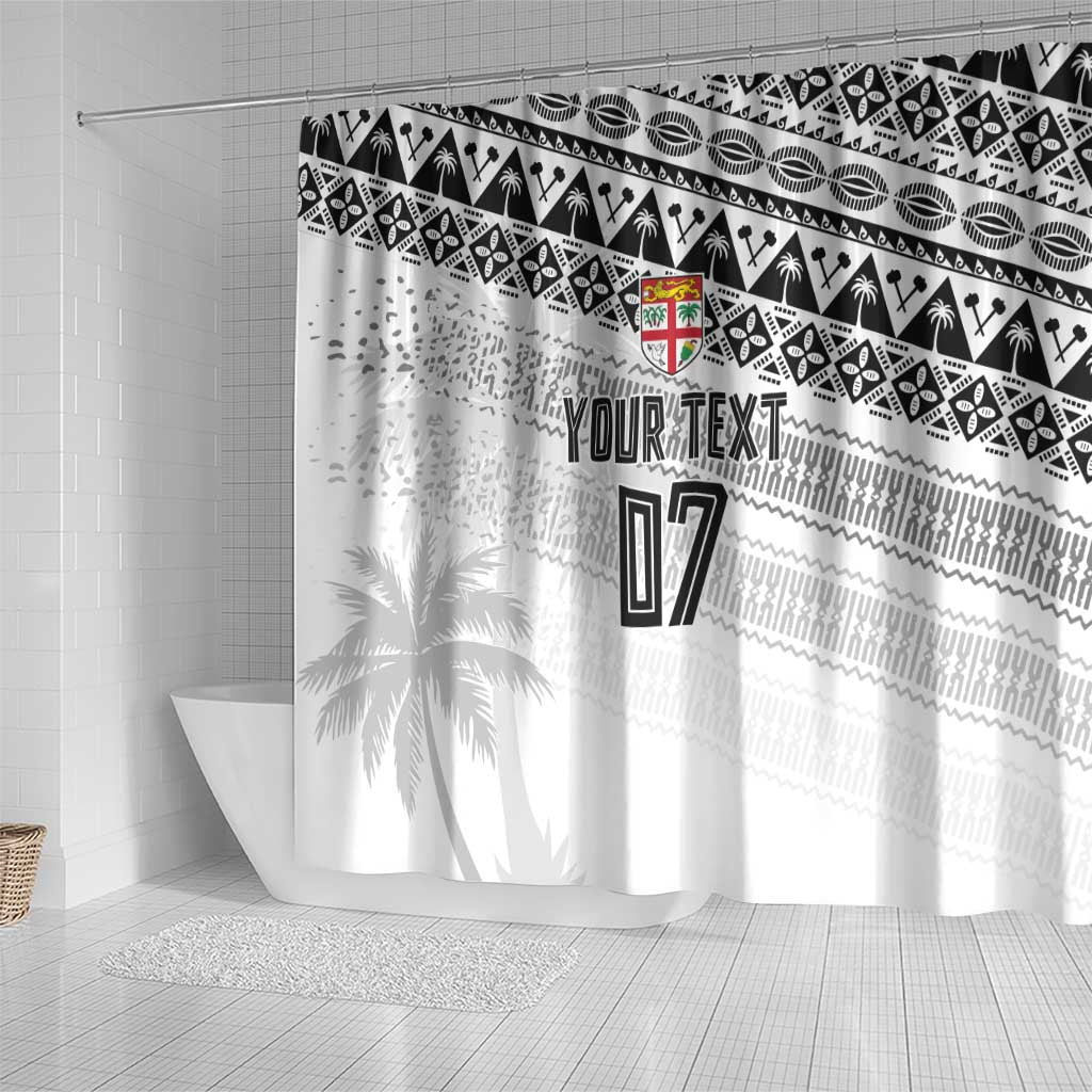 Fiji Rugby Custom Kaiviti Masi Shower Curtain Black - Aussie Hoodie