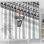Fiji Rugby Custom Kaiviti Masi Shower Curtain Black - Aussie Hoodie