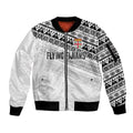 Fiji Rugby Custom Kaiviti Masi Sleeve Zip Bomber Jacket Black - Aussie Hoodie