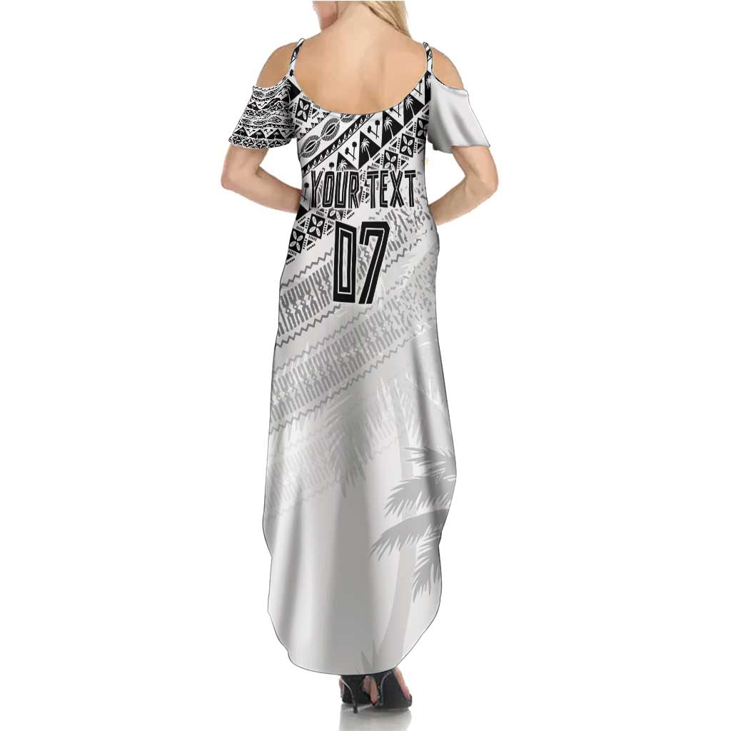 Fiji Rugby Custom Kaiviti Masi Summer Maxi Dress Black - Aussie Hoodie