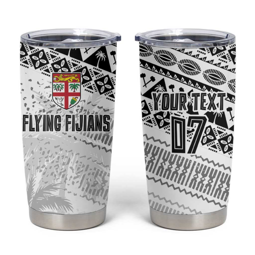Fiji Rugby Custom Kaiviti Masi Tumbler Cup Black - Aussie Hoodie