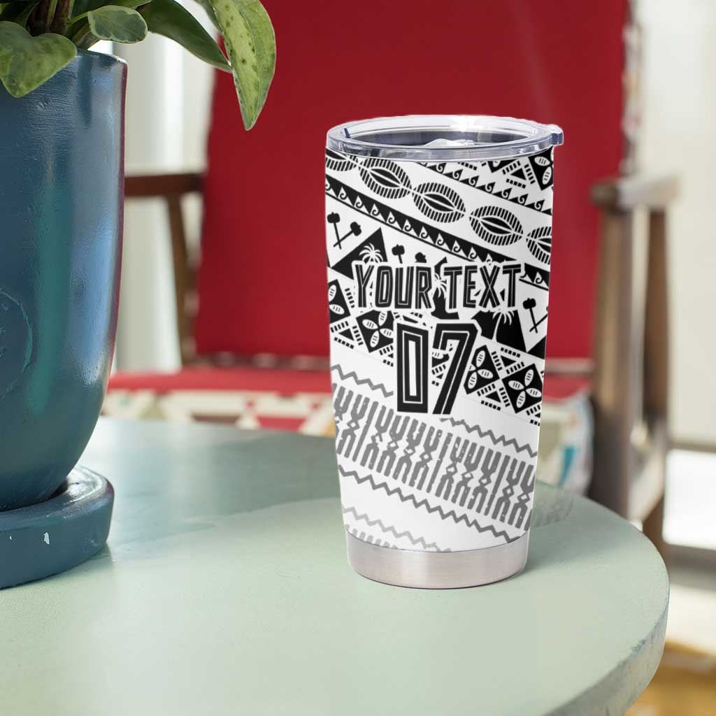 Fiji Rugby Custom Kaiviti Masi Tumbler Cup Black - Aussie Hoodie