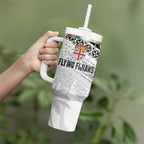 Fiji Rugby Custom Kaiviti Masi Tumbler With Handle Black - Aussie Hoodie