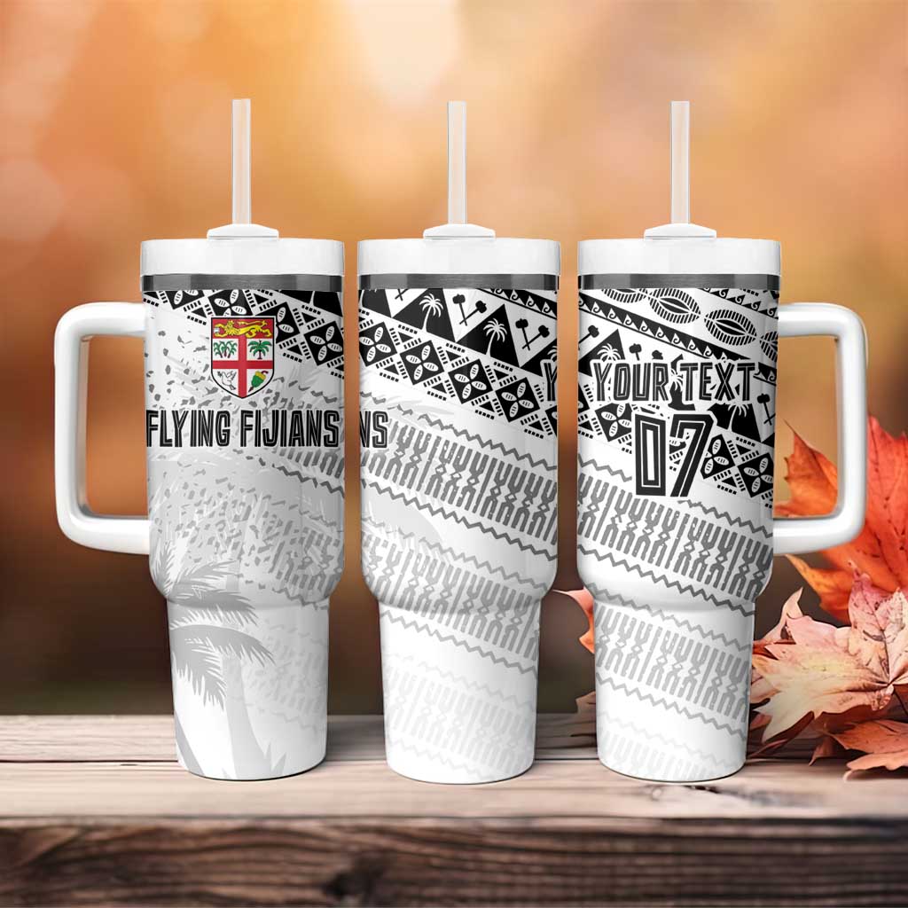 Fiji Rugby Custom Kaiviti Masi Tumbler With Handle Black - Aussie Hoodie